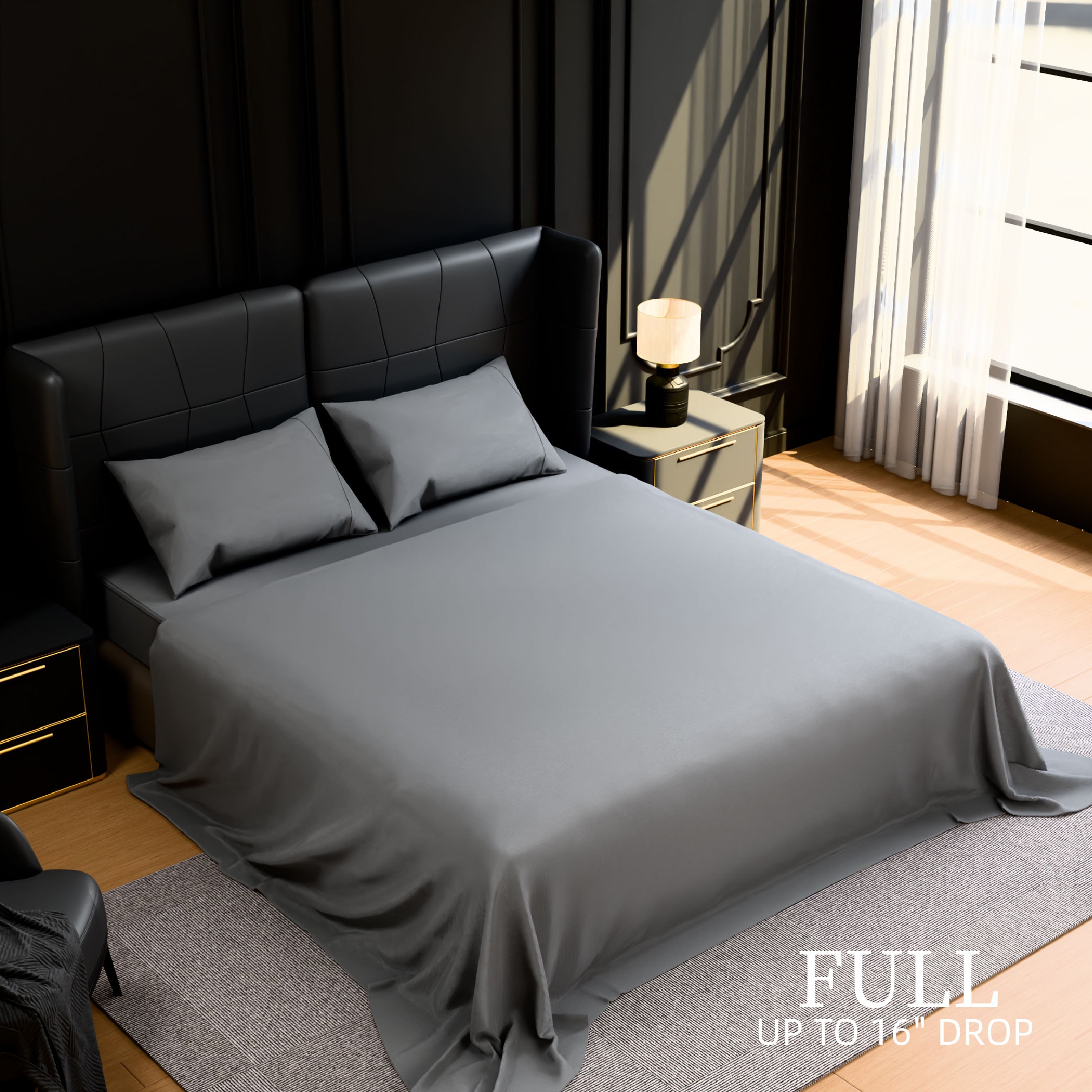 Bedding Full Bed Sheets Set - 4 Piece Bedding - Brushed Microfiber - Shrinkage And Fade Resistant - Easy Care (Full, Grey)_voghion.com